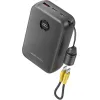 VENTION 20000mAh Power Bank (USB-C + USB-C/USB-C/USB-A) with Built-in USB-C to USB-C Cable 22.5W Black LED Display Type (FKBB0-C) (VENFKBB0-C)