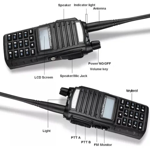 BAOFENG ασύρματος πομποδέκτης UV-82, VHF/UHF, 5W, μαύρος