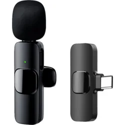 APEXEL ασύρματο μικρόφωνο APL-MIC003, USB-C, 2.4GHz, μαύρο