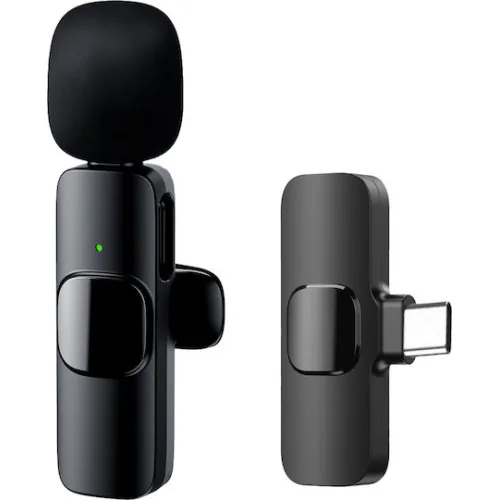 APEXEL ασύρματο μικρόφωνο APL-MIC003, USB-C, 2.4GHz, μαύρο