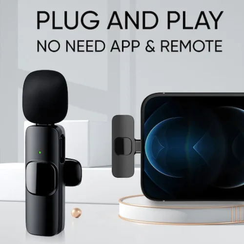 APEXEL ασύρματο μικρόφωνο APL-MIC003, USB-C, 2.4GHz, μαύρο