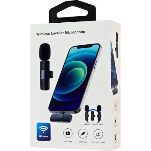 APEXEL ασύρματο μικρόφωνο APL-MIC003, USB-C, 2.4GHz, μαύρο