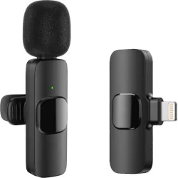 APEXEL ασύρματο μικρόφωνο APL-MIC004, Lightning, 2.4GHz, μαύρο