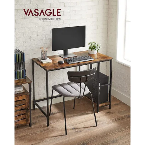 Vasagle Mεταλλικό γραφείο 100 x 50 x 75 cm  Χρώματος Καφέ (LWD046B01) (VASLWD046B01)