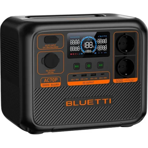 BLUETTI Premium AC70P Portable Power Station, 1000W AC Outlet 864Wh