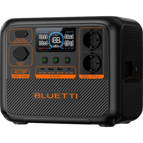 BLUETTI Premium AC70P Portable Power Station, 1000W AC Outlet 864Wh