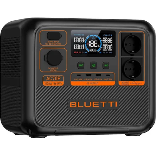 BLUETTI Premium AC70P Portable Power Station, 1000W AC Outlet 864Wh
