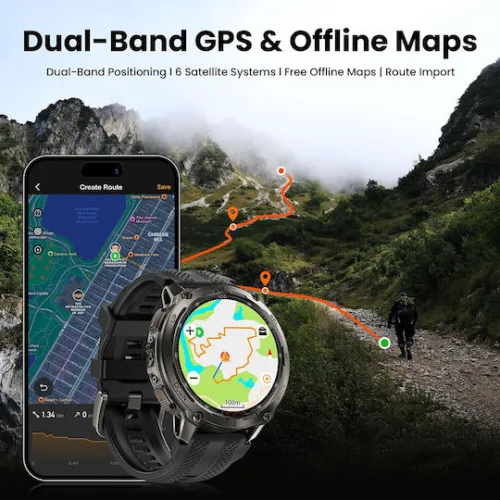 KOSPET smartwatch TANK T4, heart rate, 1.43