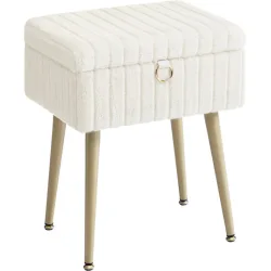 Songmics σκαμπό - τουαλέτας λευκό (cream white)  (LOM505WZ02) (SNGLOM505WZ02)