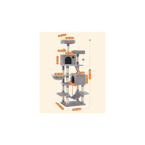 Feandrea Cat Tower XXl, Height 206 cm, up to 6 Cats (PCT190W01)  (FEAPCT190W01)