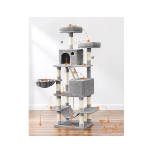 Feandrea Cat Tower XXl, Height 206 cm, up to 6 Cats (PCT190W01)  (FEAPCT190W01)