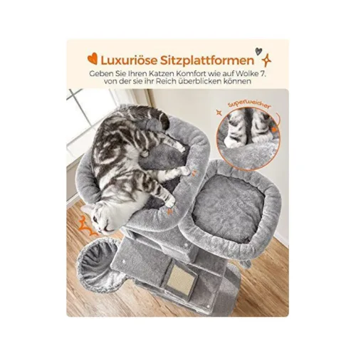 Feandrea Cat Tower, Height 143 cm, for up 4 Cats (PCT161W01)  (FEAPCT161W01)
