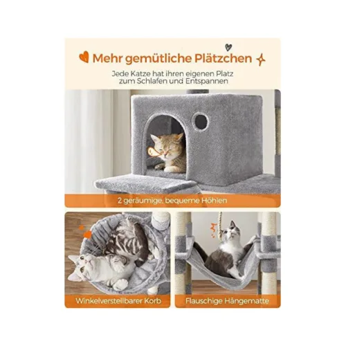 Feandrea Cat Tower, Height 143 cm, for up 4 Cats (PCT161W01)  (FEAPCT161W01)