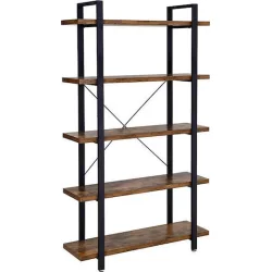 Vasagle Μεταλλική Ραφιέρα με 5 Ξύλινα Ράφια 105 x 33.5 x 177.5 cm  (LLS55BX) (VASLLS55BX)