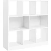 Vasagle Ξύλινη Βιβλιοθήκη με 8 Ράφια 97.5 x 30 x 100 cm Χρώματος Λευκό  (LBC52WT) (VASLBC52WT)