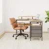Vasagle Γωνιακό Mεταλλικό γραφείο 150 x 120 x 89 cm  Χρώματος Καφέ με υφή Ξύλου (LWD095K01) (VASLWD095K01)