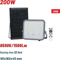 BORMANN Pro BLF2450 Προβολέας Ηλιακός LED 200W 6500K 1500Lm 90° IP65
