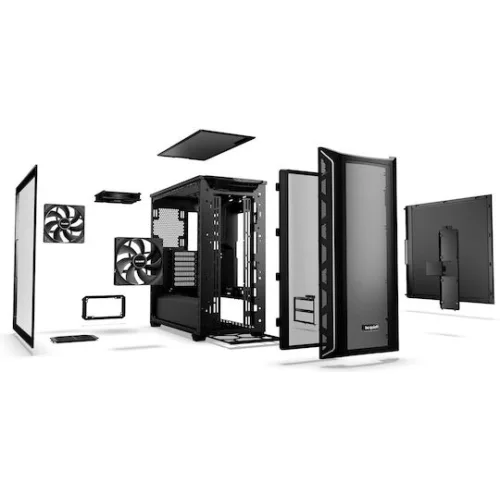 BEQUIET PC CHASSIS SHADOW BASE 800DX BLACK BGW61, MIDI TOWER ATX, ARGB LIGHTING, W/O PSU, Top: 1x Pure Wings 3 140mm PWM, Front: 1x Pure Wings 3 140mm PWM, Rear: 1x Pure Wings 3 140mm PWM, 3YW.
