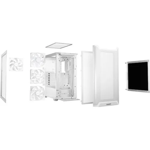 BEQUIET PC CHASSIS PURE BASE 501 LX WHITE BGW79, MIDI TOWER ATX, W/O PSU, Front: 3x Light Wings LX 120mm PWM White, Rear: 1x Light Wings LX 140mm PWM White, 3YW.