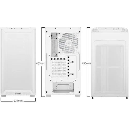 BEQUIET PC CHASSIS PURE BASE 501 LX WHITE BGW79, MIDI TOWER ATX, W/O PSU, Front: 3x Light Wings LX 120mm PWM White, Rear: 1x Light Wings LX 140mm PWM White, 3YW.