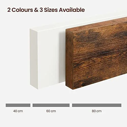 Vasagle Επιτοίχιο Ξύλινο Ράφι 80 x 20 x 3.8 cm Χρώματος Σκούρο Καφέ (LWS28BX) (VASLWS28BX)