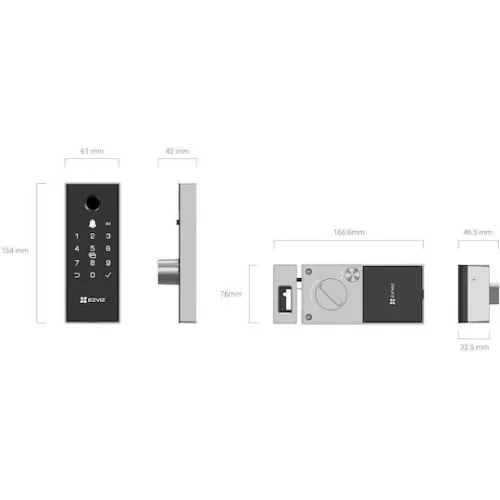 Ezviz DL03 Pro Smart Rim Lock (310500548) (EZVCS-DL03)