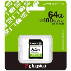 Kingston Technology 64GB SDXC Canvas Select Plus Gen3 100MB/s C10 UHS-I U1 V10