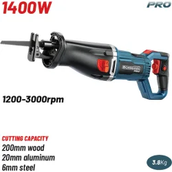 BORMANN Pro BRS2010 Σπαθόσεγα 1400W, 1200-3000spm, Ξύλο 200mm, με Ταλάντωση