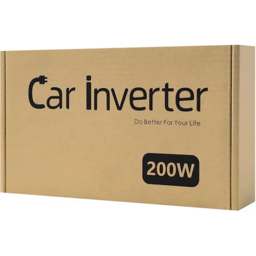 POWERTECH inverter αυτοκινήτου PTL-023, 200W, 12V DC σε 220V AC, με USB-C/3x USB