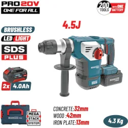 BORMANN Pro BBP5337X44CA Πνευματικό Σκαπτικό Μπαταρίας SDS-PLUS Brushless 20V,4.5J,0-760rpm