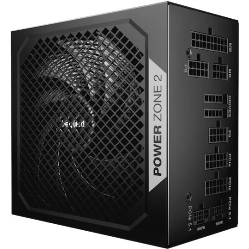 BEQUIET PSU POWER ZONE 2 1200W BP030EU, PLATINUM CERTIFIED, MODULAR CABLES, PURE WINGS 3 14CM SILENT FAN, 10YW.