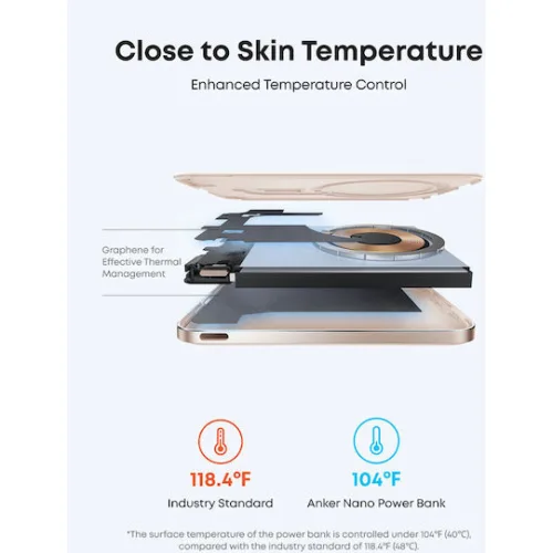 Anker Nano MagSafe Qi2 Power Bank 5000mAh 15W Slim Golden