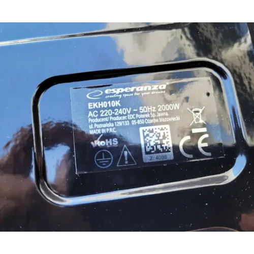 Esperanza Electric Hot Plate Cotopaxi Black (KUCHENKAEKH010K) (ESPKUCHENKAEKH010K)