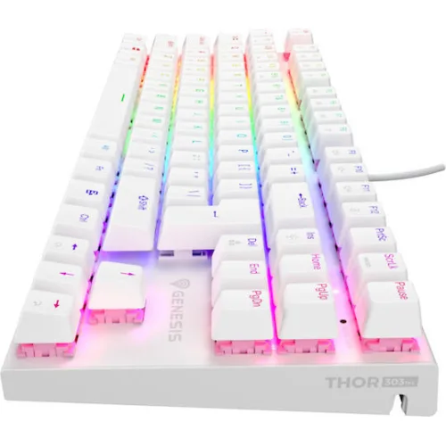 Genesis Gaming Keyboard Thor 303 Tkl White US  Mechanical RGB, Silent Switch, Hot Swap (NKG-2063) (GNSNKG-2063)