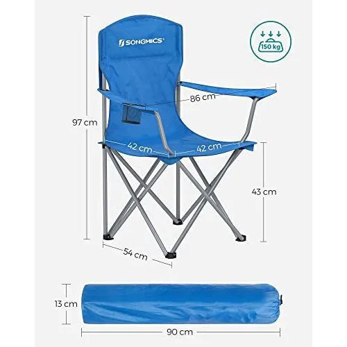 Songmics Camping Chair Set of 2 Blue 54x86x97cm (GCB08BU) (SNGGCB08BU)