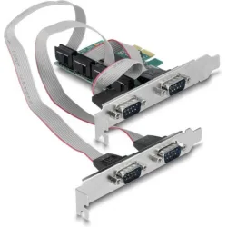 DELOCK κάρτα επέκτασης PCIe σε 4x RS-232 90410, 115.2Kbps