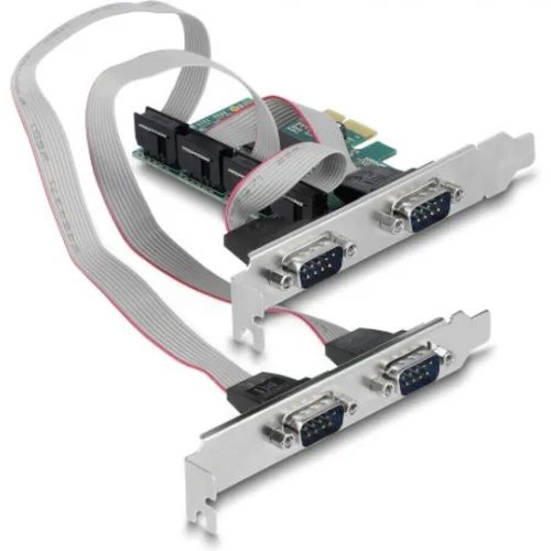 DELOCK κάρτα επέκτασης PCIe σε 4x RS-232 90410, 115.2Kbps