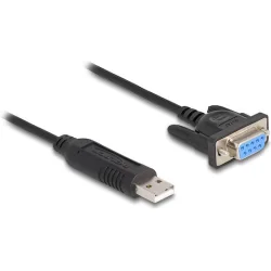 DELOCK καλώδιο USB σε RS-232 67382, 921.6Kbps, 1.8m, μαύρο