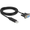 DELOCK καλώδιο USB σε RS-232 67382, 921.6Kbps, 1.8m, μαύρο