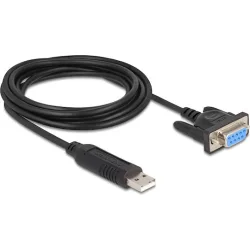 DELOCK καλώδιο USB σε RS-232 67382, 921.6Kbps, 1.8m, μαύρο