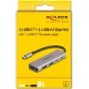 DELOCK USB hub 64239, 4x θυρών, 5Gbps, USB-C σύνδεση, γκρι