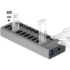 DELOCK USB hub 63670 με διακόπτες, 10x θυρών, 5Gbps, γκρι