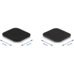 DELOCK αυτοκόλλητα τύπου Velcro 19106 σε ρολό 3m, 45x50mm, μαύρο