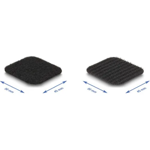 DELOCK αυτοκόλλητα τύπου Velcro 19106 σε ρολό 3m, 45x50mm, μαύρο