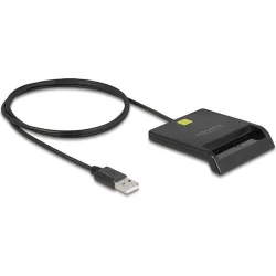DELOCK card reader 91724 για smart card, USB σύνδεση, 480Mbps, μαύρο