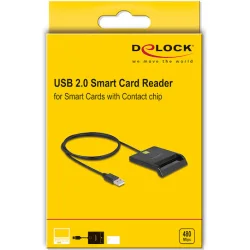 DELOCK card reader 91724 για smart card, USB σύνδεση, 480Mbps, μαύρο