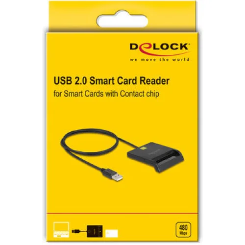 DELOCK card reader 91724 για smart card, USB σύνδεση, 480Mbps, μαύρο