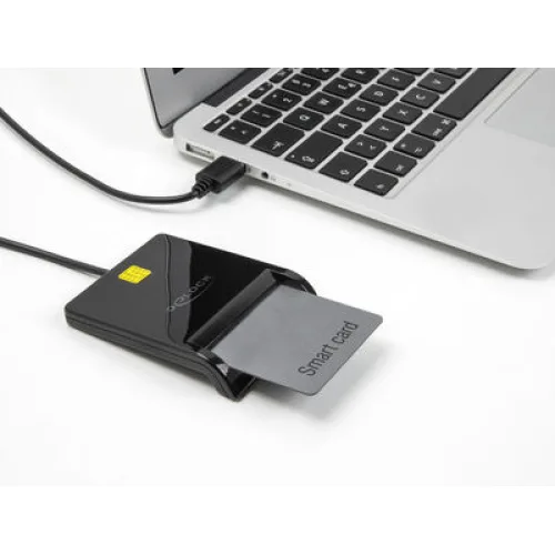 DELOCK card reader 91724 για smart card, USB σύνδεση, 480Mbps, μαύρο