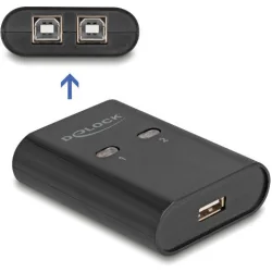 DELOCK USB Type B switch 11503, 2 σε 1, μαύρο