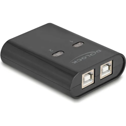 DELOCK USB Type B switch 11503, 2 σε 1, μαύρο